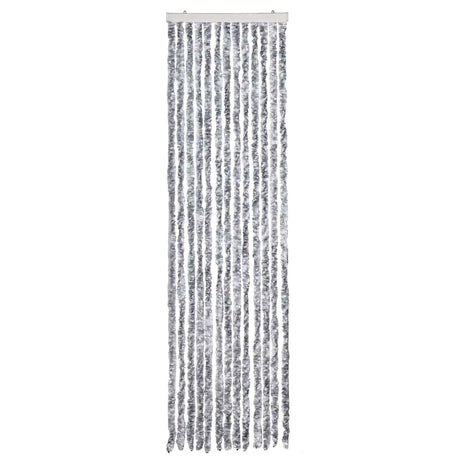 Vidaxl Fly Curtain 56x200 cm chenille blanche et gris