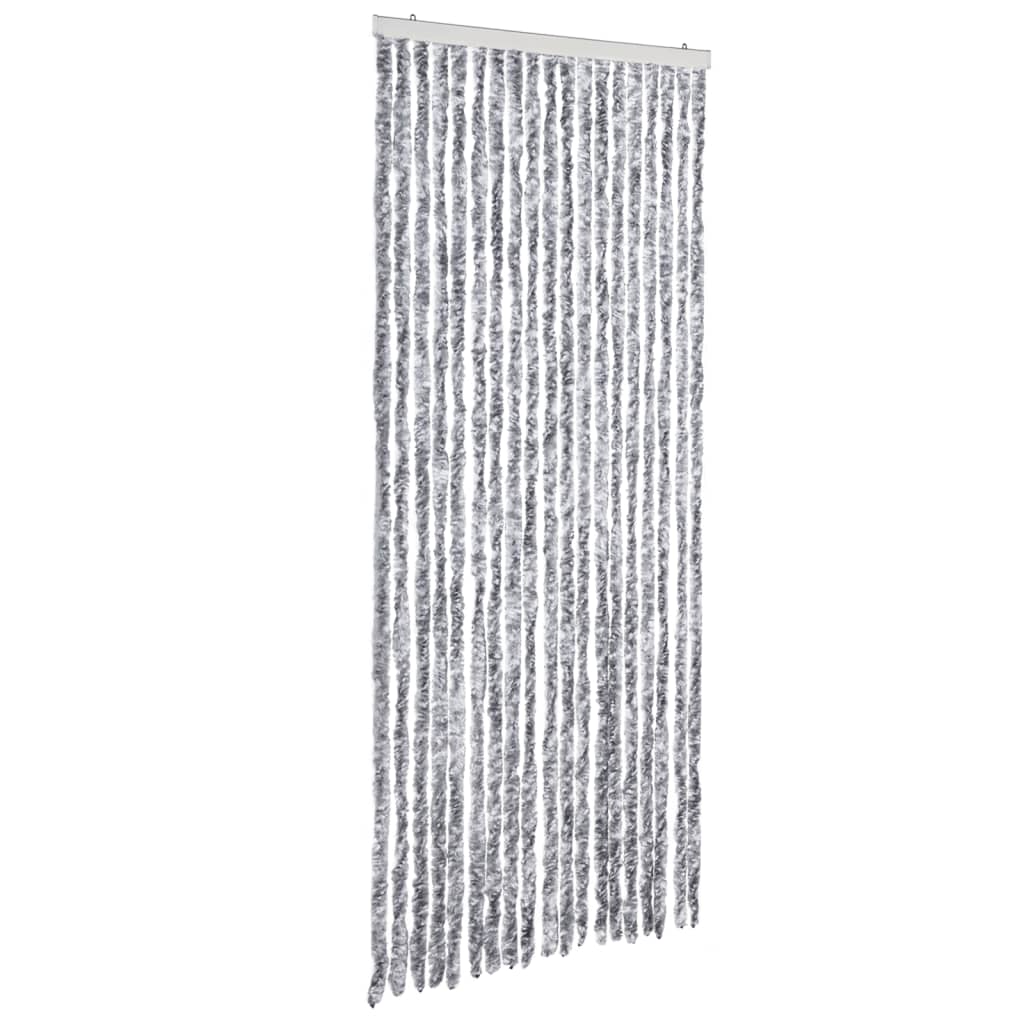 Cortina de mosca Vidaxl 56x200 cm Chenille White and Grey