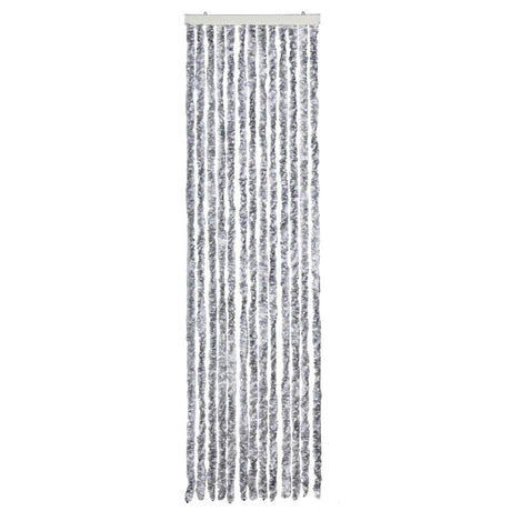 Vidaxl Fly Curtain 56x200 cm chenille blanche et gris