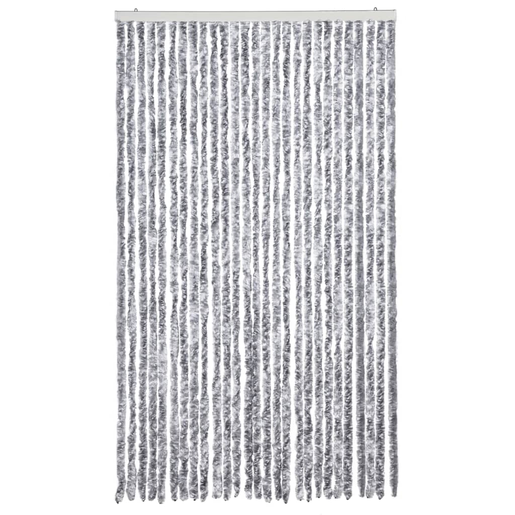 Cortina de mosca Vidaxl 118x220 cm Chenille White and Grey