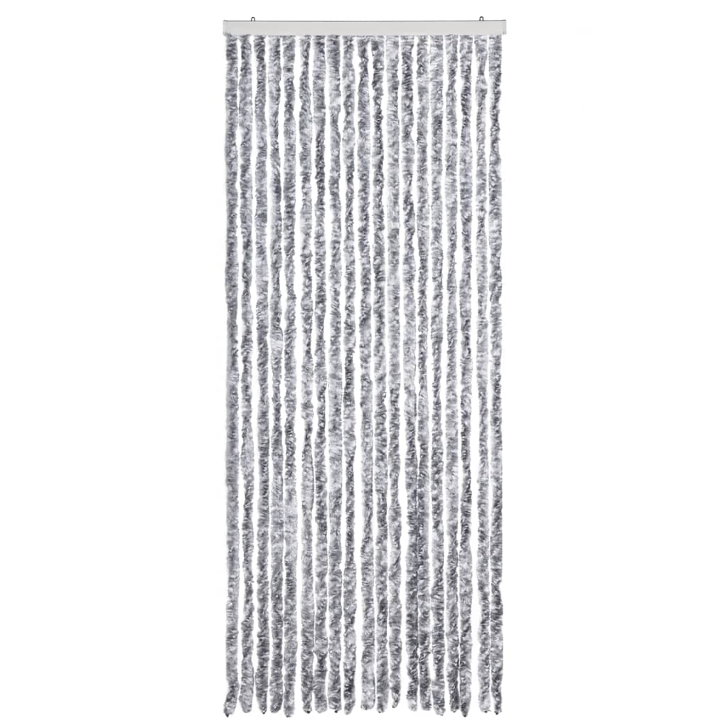 Vidaxl Fly Curtain 56x200 cm Clenille Silver Coloted