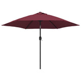 Parasol vidaxl avec poteau métallique 300 cm Bordeaux rouge