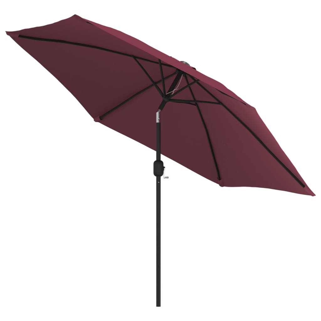 Parasol vidaxl avec poteau métallique 300 cm Bordeaux rouge