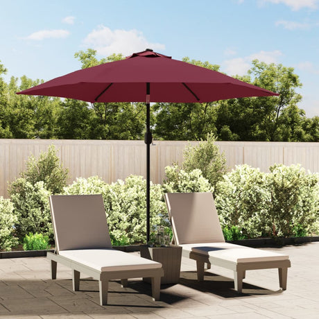 Parasol vidaxl avec poteau métallique 300 cm Bordeaux rouge