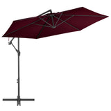 Parasol flotante Vidaxl con poste de aluminio 300 cm Borgoña rojo