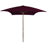 Vidaxl parasol avec poteau en bois 200x300 cm Bordeaux rouge