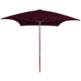 Vidaxl Parasol z drewnianym słupem 200x300 cm Bordeaux Red