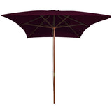 Vidaxl parasol avec poteau en bois 200x300 cm Bordeaux rouge