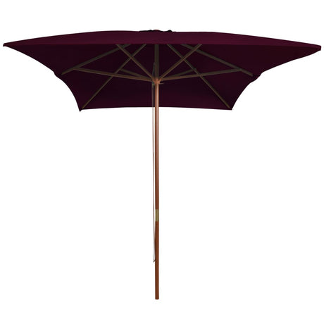 Vidaxl parasol avec poteau en bois 200x300 cm Bordeaux rouge