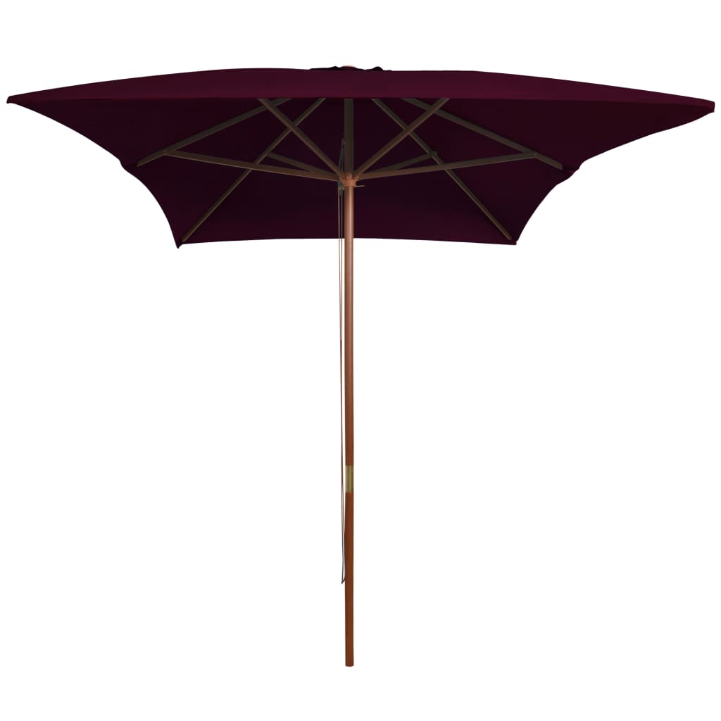 Vidaxl Parasol z drewnianym słupem 200x300 cm Bordeaux Red