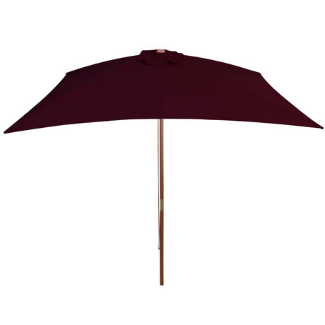 Vidaxl parasol avec poteau en bois 200x300 cm Bordeaux rouge