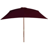 Vidaxl Parasol z drewnianym słupem 200x300 cm Bordeaux Red