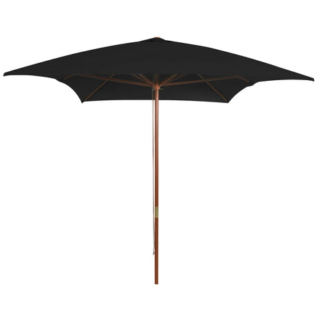 Parasol vidaxl avec poteau en bois 200x300 cm noir