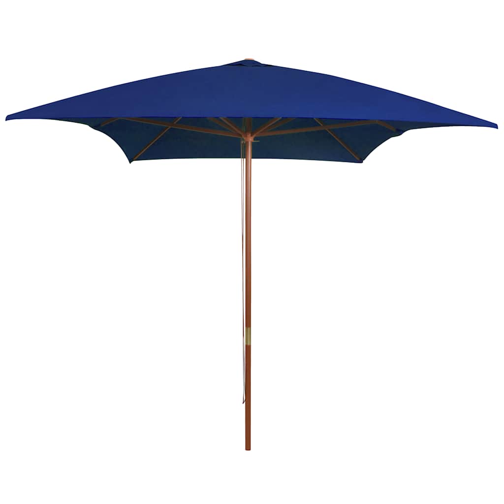 Vidaxl parasol avec poteau en bois 200x300 cm bleu