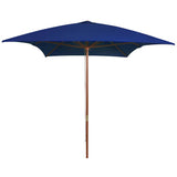 Vidaxl parasol avec poteau en bois 200x300 cm bleu