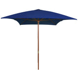 Vidaxl Parasol z drewnianym słupem 200x300 cm niebieski