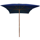 Vidaxl parasol avec poteau en bois 200x300 cm bleu