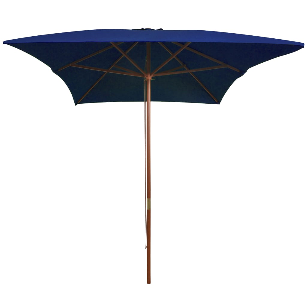 Vidaxl Parasol z drewnianym słupem 200x300 cm niebieski