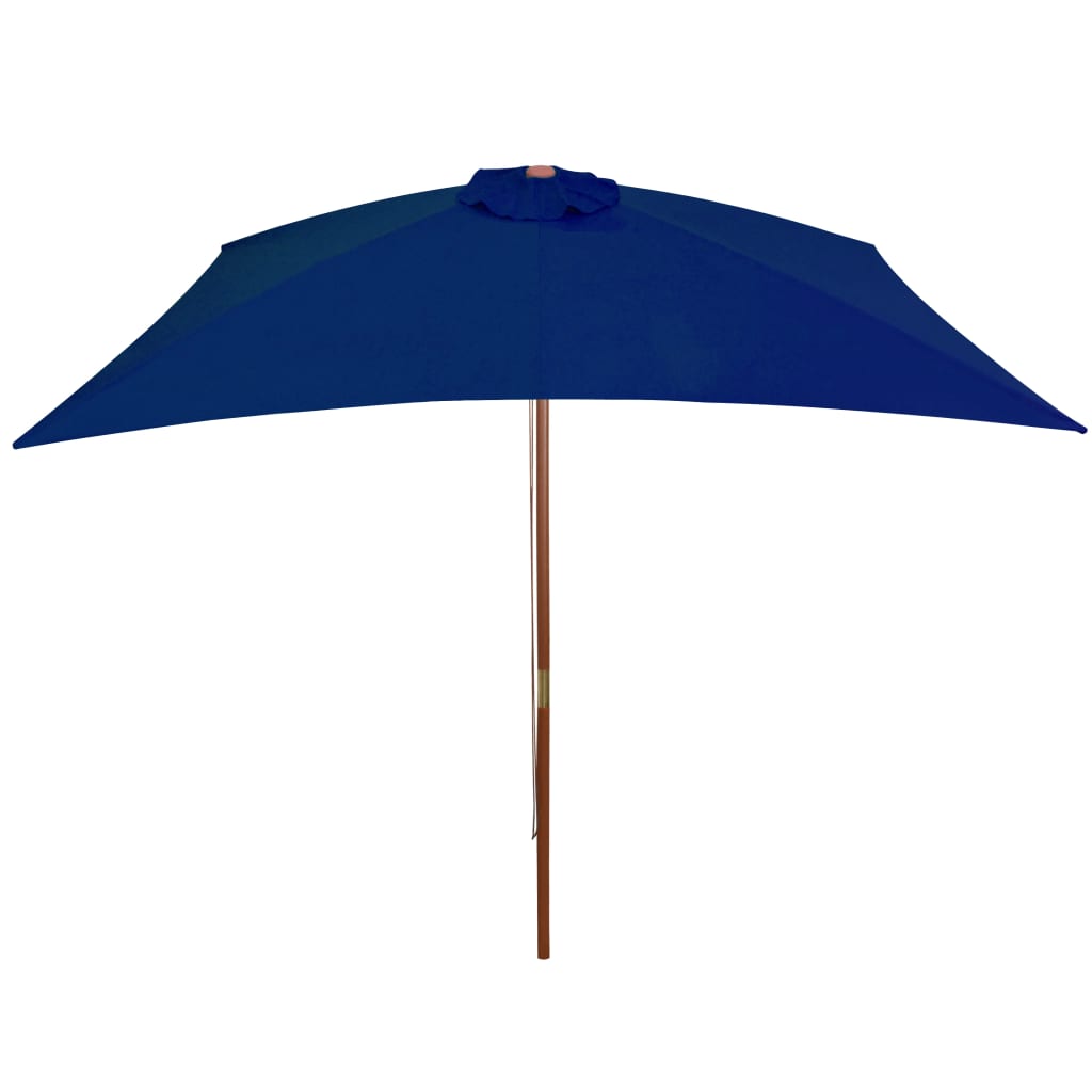 Vidaxl Parasol z drewnianym słupem 200x300 cm niebieski