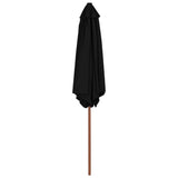 Parasol vidaxl avec poteau en bois 270 cm noir