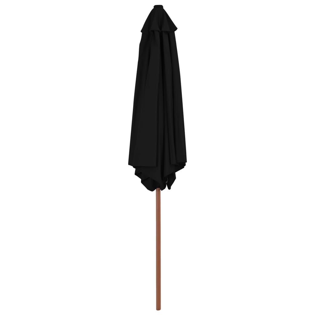 Parasol vidaxl avec poteau en bois 270 cm noir