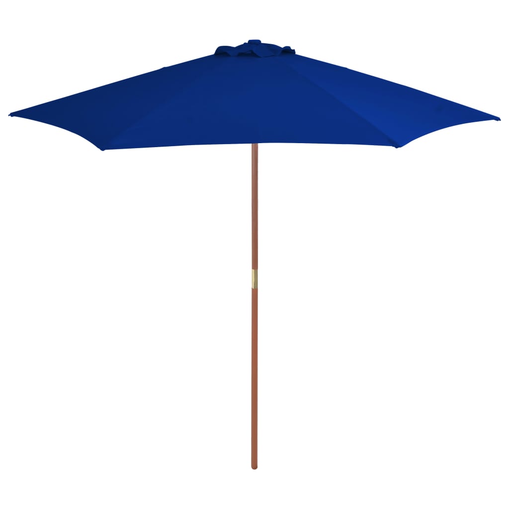 Vidaxl Parasol z drewnianym słupem 270 cm niebieskim