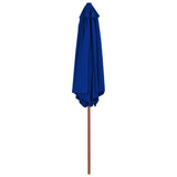 Parasol vidaxl avec poteau en bois 270 cm bleu