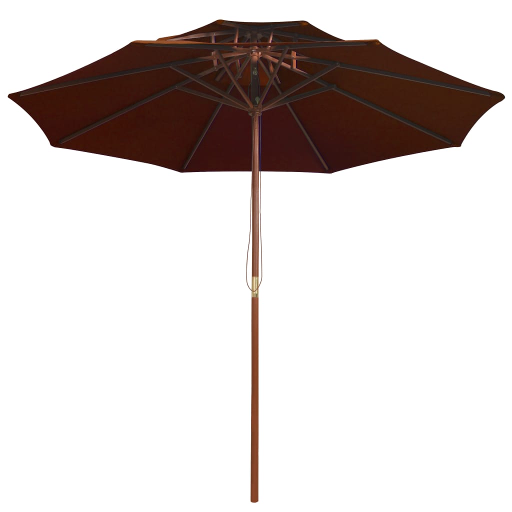 Vidaxl Parasol Double -Tecker z drewnianym słupem 270 cm Terracotta -Colored