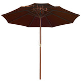Vidaxl Parasol Double-Beker avec poteau en bois 270 cm en terre cuite -colored