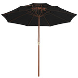 Vidaxl Parasol Double Decker z drewnianym słupem 270 cm czarnym