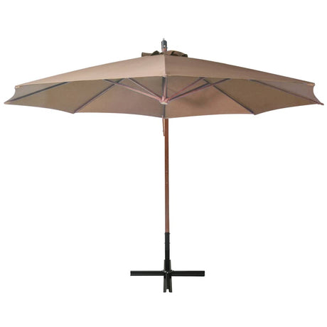 Vidaxl Floating parasol with pole 3.5x2.9 m solid pine taupe