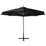 Vidaxl Floating parasol with pole 3.5x2.9 m solid pinewood black