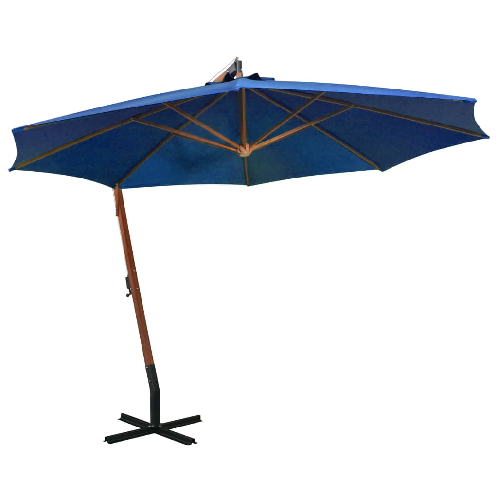 Vidaxl Floating parasol with pole 3.5x2.9 m solid pine -blue azure blue