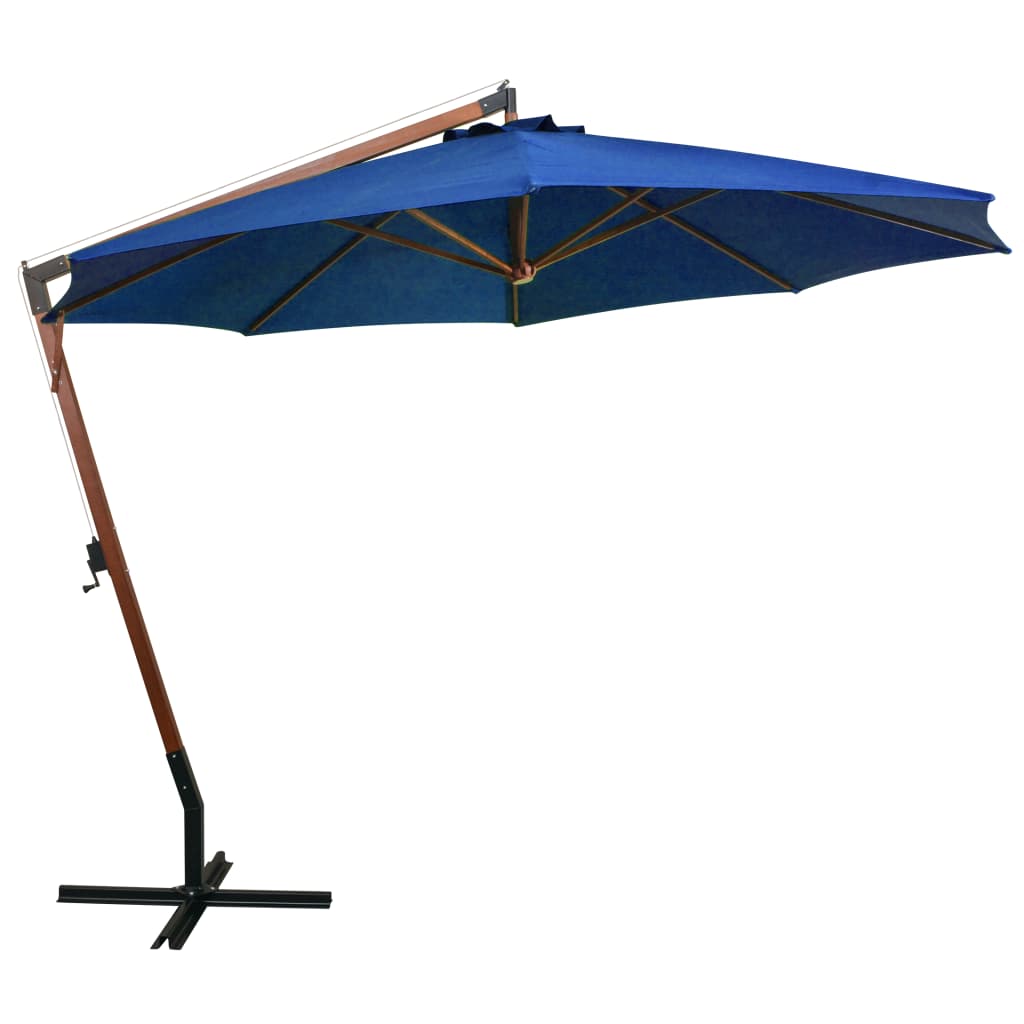 Vidaxl Floating parasol with pole 3.5x2.9 m solid pine -blue azure blue