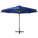 Vidaxl Floating parasol with pole 3.5x2.9 m solid pine -blue azure blue