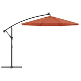 Vidaxl Floating parasol with LED lighting and steel pole terracotta color