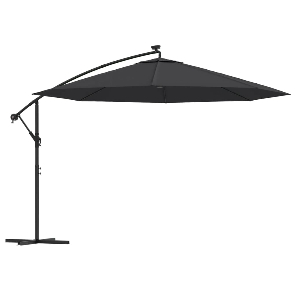 Vidaxl Floating parasol with LED lighting 350 cm Black