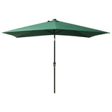 Parasol Vidaxl con LED y polo de acero 2x3 m verde