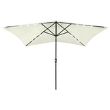 Vidaxl Parasol with LEDs and steel pole 2x3 m sand