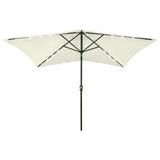 Parasol vidaxl avec LED et poteau en acier 2x3 m de sable