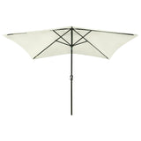 Vidaxl Parasol with LEDs and steel pole 2x3 m sand