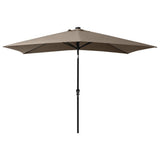 Parasol vidaxl avec LED et poteau en acier 2x3 m taupe