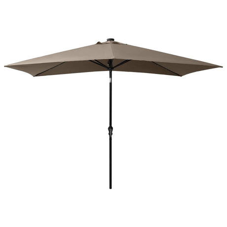 Parasol vidaxl avec LED et poteau en acier 2x3 m taupe