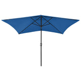 Parasol Vidaxl con LED y polo de acero 2x3 m Azure Azul