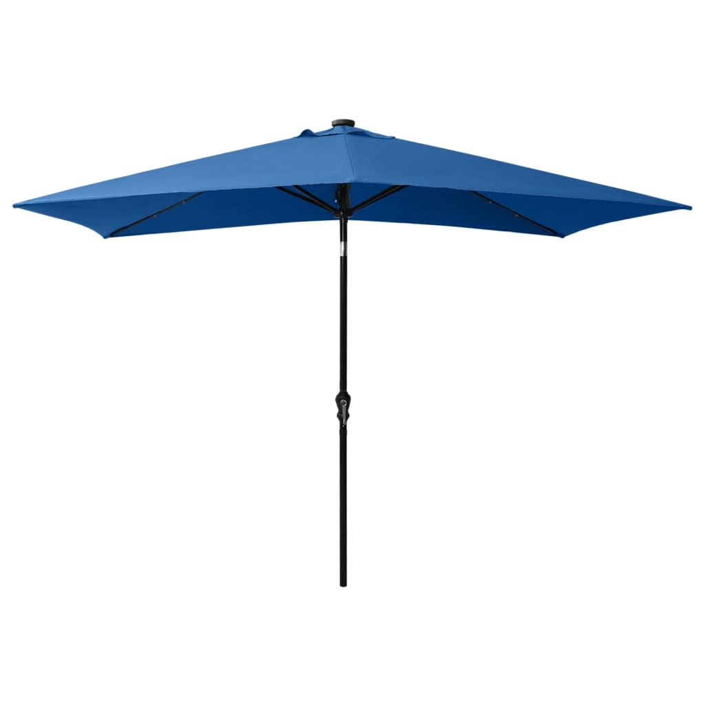 Parasol Vidaxl con LED y polo de acero 2x3 m Azure Azul