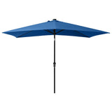 Parasol Vidaxl con LED y polo de acero 2x3 m Azure Azul