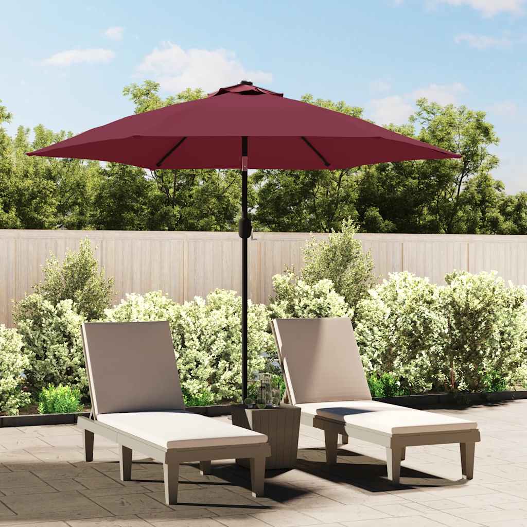 Tissu de remplacement Vidaxl pour parasol 300 cm rouge bordeaux