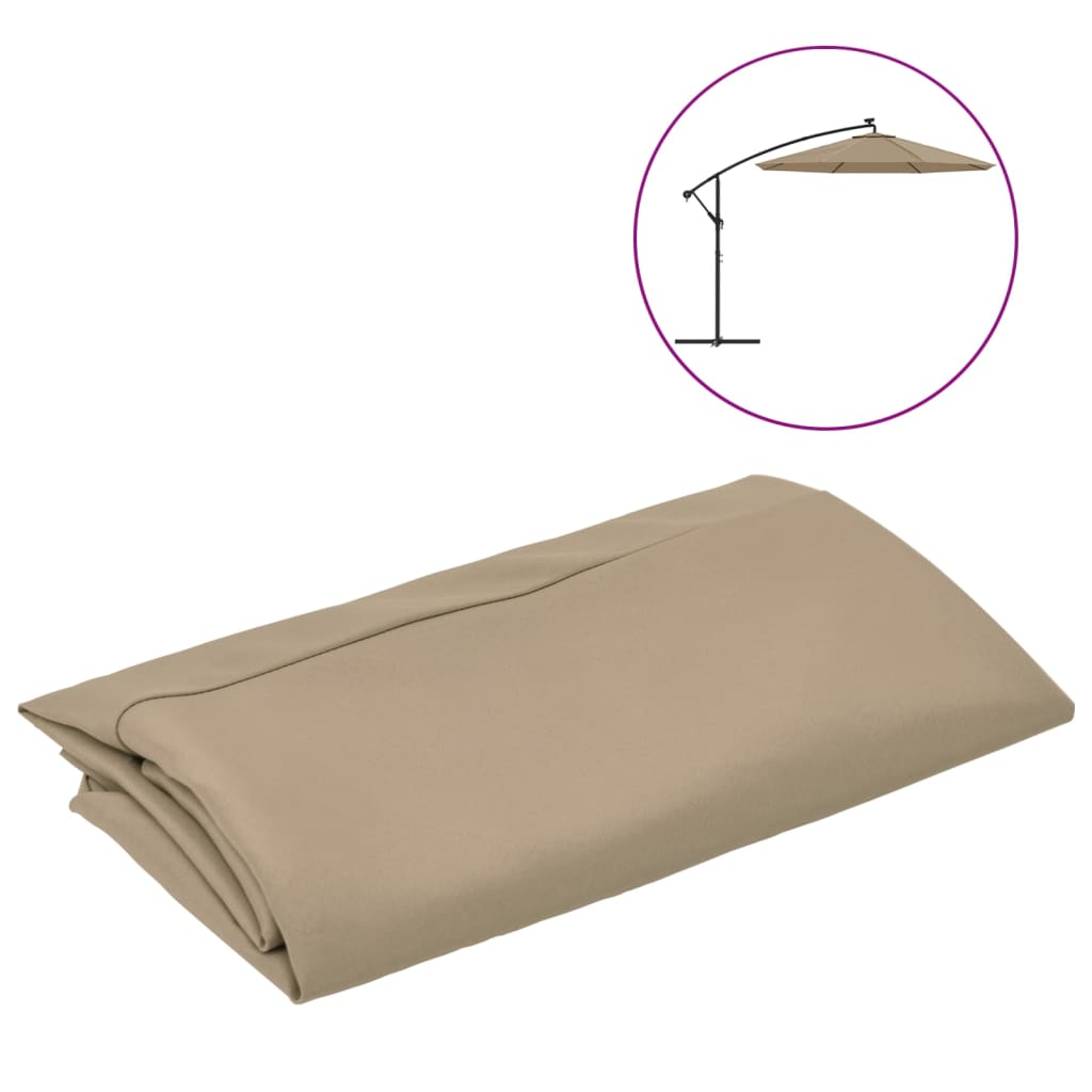 Vidaxl zastępczy materiał do pływającego parasolu 350 cm taupe