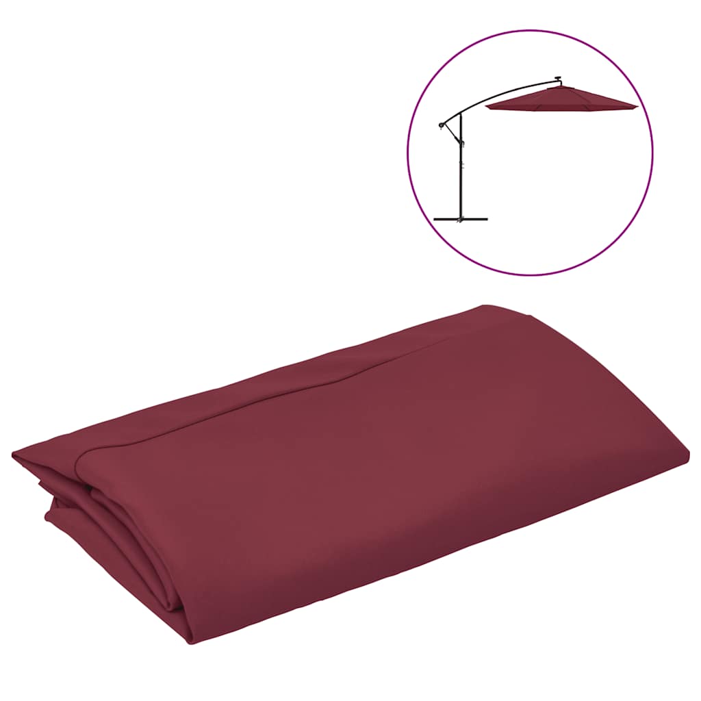 Tissu de remplacement Vidaxl pour parasol flottant 350 cm Bordeaux rouge
