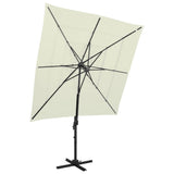 Vidaxl parasol 4 couches avec poteau en aluminium 250x250 cm de couleur sable